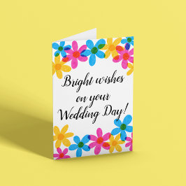 Ljus- och feta Hippie Flowers Vår bröllop Kort