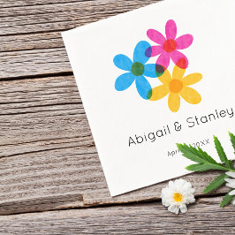 Ljus- och feta Hippie Flowers Vår bröllop Pappersservett