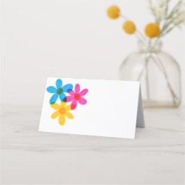 Ljus- och feta Hippie Flowers Vår bröllop Placeringskort