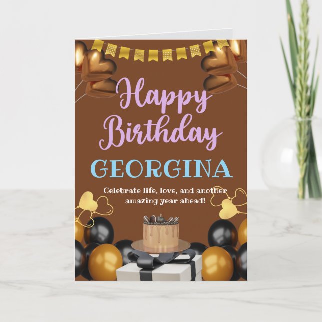 Ljus och glad födelsedagskort kort (Framsida)