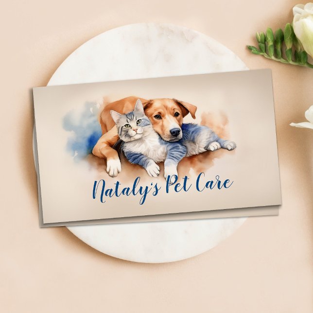 Ljus och Hund, vattenfärg Illustration Visitkort (Skapare uppladdad)