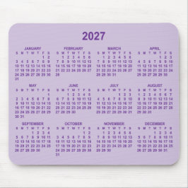 Ljus och kunglig lila 2027-kalender musmatta
