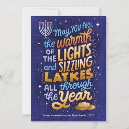 Ljus och latkes icke-foto Hanukkah  Julkort