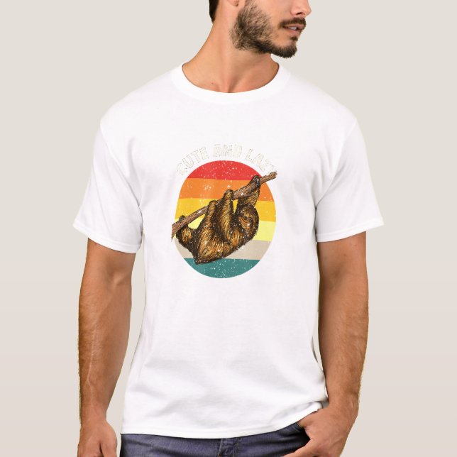 Ljus och lazy Sloth Memth Animal T Shirt (Framsida)