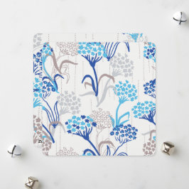 Ljus och luftig Hydrangea blommig mönster Julkort