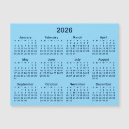 Ljus och marinblå 2026 magnetisk kalender