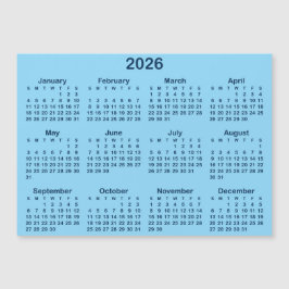 Ljus och marinblå 2026 magnetisk kalender