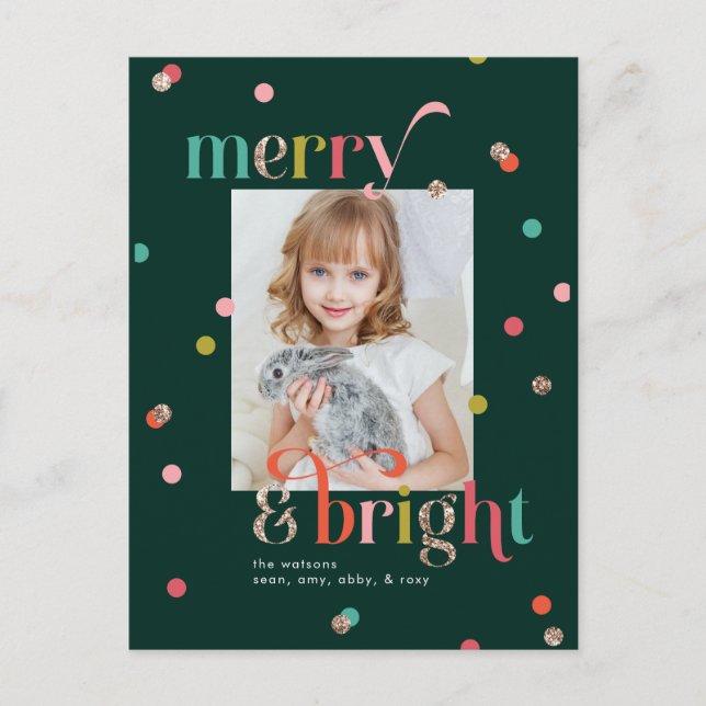 Ljus och Merry Helgdag Photo Card-vykort Helg Vykort (Framsida)