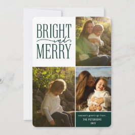 Ljus och merry Modern Minimal jul-foto Julkort