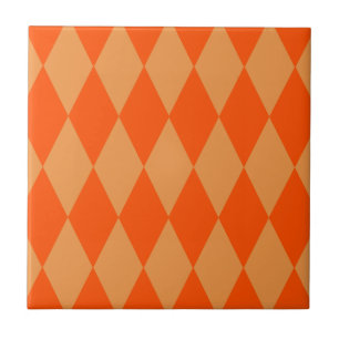 Ljus och mörk orange Harlequin-diamanter Rutor Kakelplatta