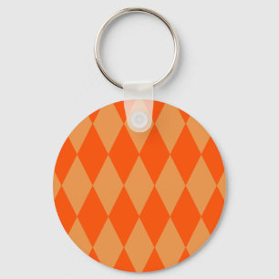Ljus och mörk orange Harlequin-diamanter Rutor Nyckelring