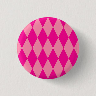 Ljus och mörk rosa Harlequin-diamanter Rutor  Knapp