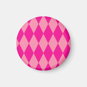 Ljus och mörk rosa Harlequin-diamanter Rutor Magnet