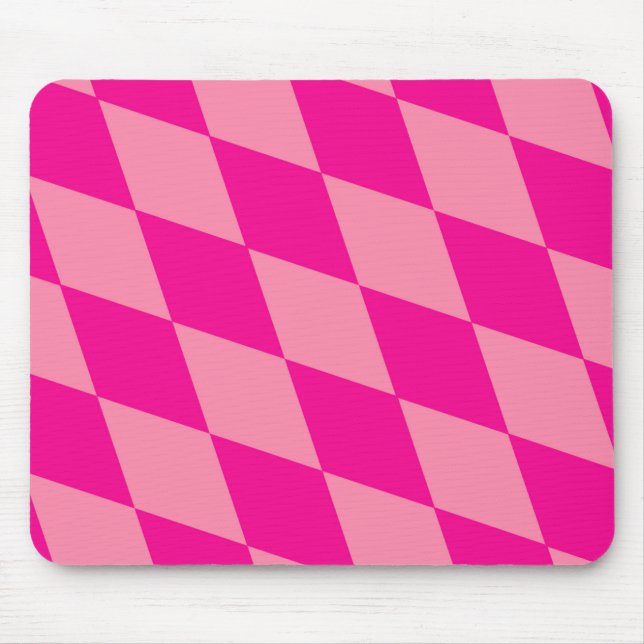 Ljus och mörk rosa Harlequin-diamanter Rutor  Musmatta (Framsidan)