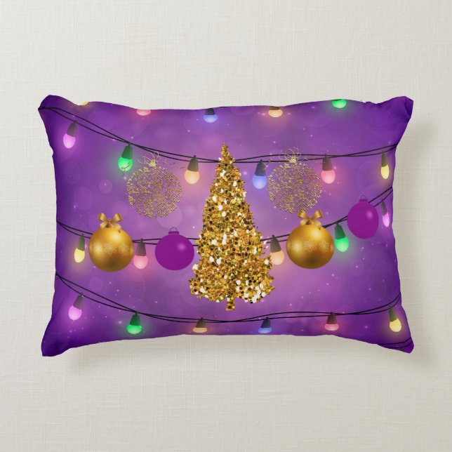 Ljus och prydnadsföremål Golden Träd Prydnadskudde (Framsidan)