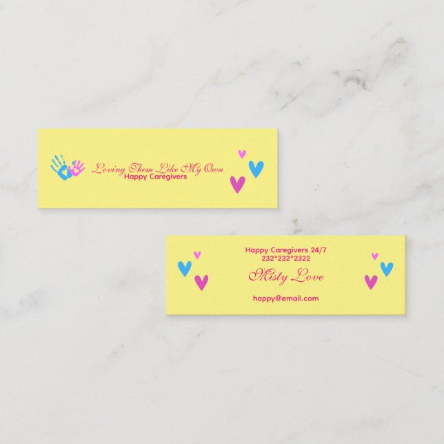 Ljus och Roligt för karriärer 24 Sju Mini Visitkort (Fram/baksida)