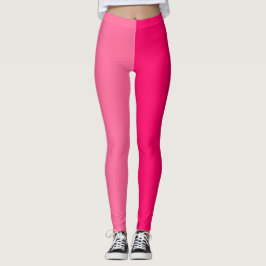 Ljus- och Shock rosa-Färg-delad design Leggings