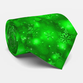 Ljus och snöflingor, grönt - julTies, Slips