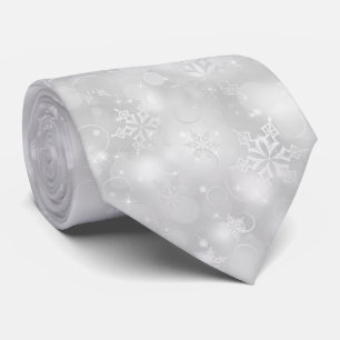 Ljus och snöflingor, silver - julTies, Slips