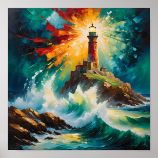Ljus- och stormfyr – Abstrakt  Poster