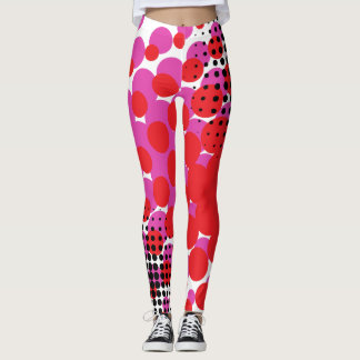 Ljus och svarta prickar leggings