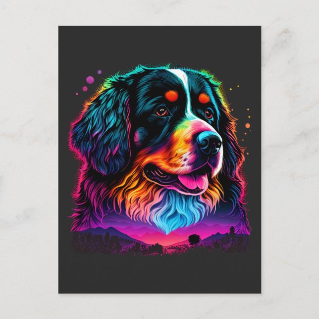Ljus och vacker Bernersennenhund Vykort (Framsida)