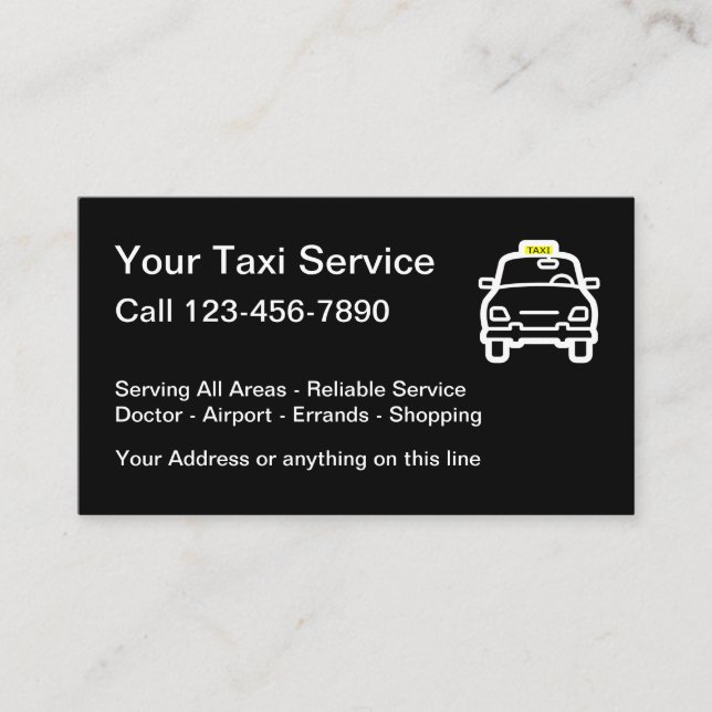 Ljus offentlig transport för taxi visitkort (Framsida)
