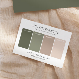 Ljus Olive & Taupe Bröllop Färg Palette Tilläggskort