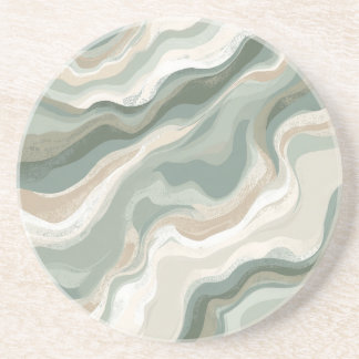 Ljus Olivgrön Salvia Beige Kräm Abstrakt Kust Underlägg
