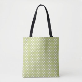 Ljus Olivgrön Tote Bag Med Prickar | Stor Väska