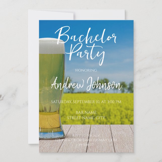 Ljus ölljus på fältet inbjudningar (Framsida)