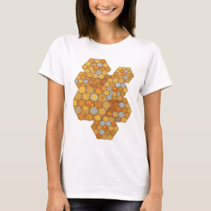 Ljus Orange ABSTRAKT KONST Konstnärligt Motiv T Shirt