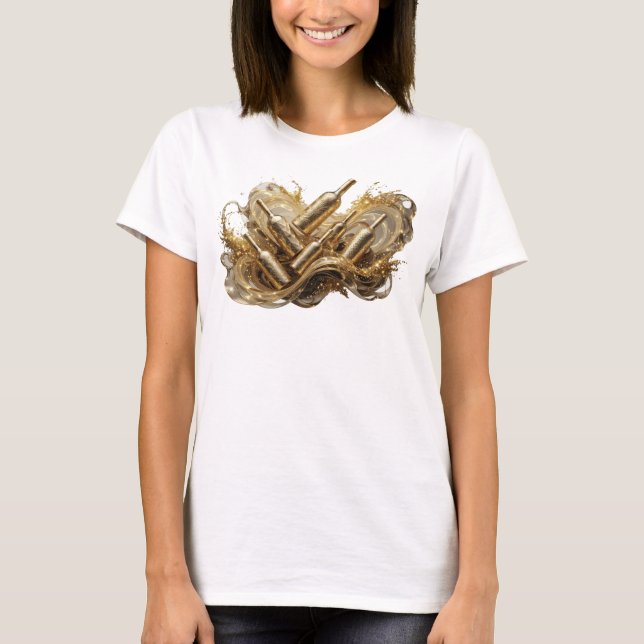 Ljus Orange ABSTRAKT KONST Statement T-shirt (Framsida)