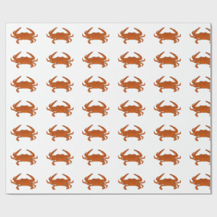 Ljus orange ångad krabba som slår in papper presentpapper