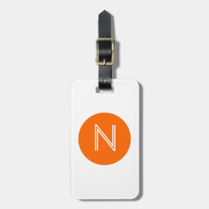 Ljus orange cirkelmonogram bagagebricka