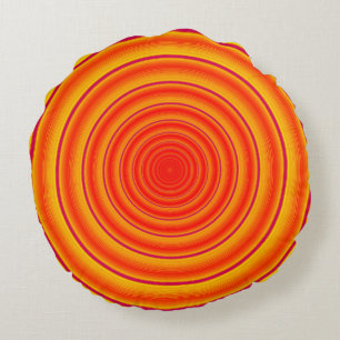 Ljus orange cirkulärdesign rund kudde