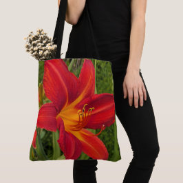 Ljus orange daglilja blommar blomster tygkasse