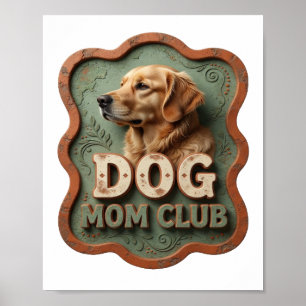 Ljus orange DOG MOM CLUB Poster