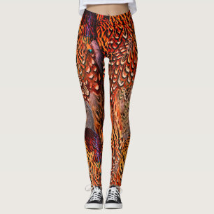 Ljus Orange Feather leging Leggings