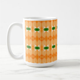Ljus Orange Flower mönstrad Kaffemugg