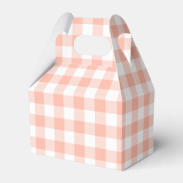 Ljus orange ginghamrutig gavelpresentationslåda presentaskar