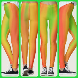Ljus orange-gul-grön citrusfärg leggings