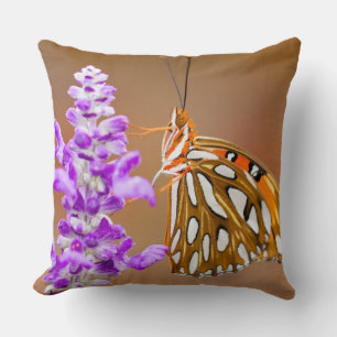 Ljus orange Gulf Fritillary fjäril Kudde