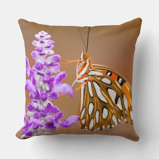 Ljus orange Gulf Fritillary fjäril Kudde (Framsida)