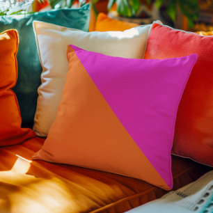 Ljus orange het magenta rosa diagonal färgblock kudde
