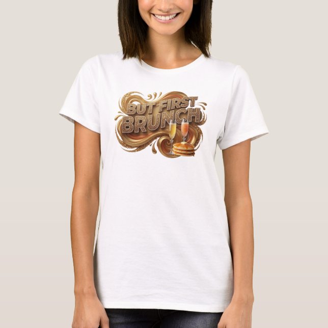 Ljus Orange MEN FÖRST BRUNCH Anpassad T-shirt (Framsida)