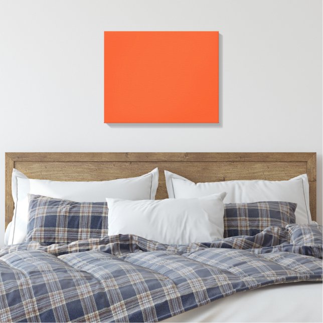 Ljus orange minimalistisk enfärgad bakgrund canvastryck (Insitu (sovrum))