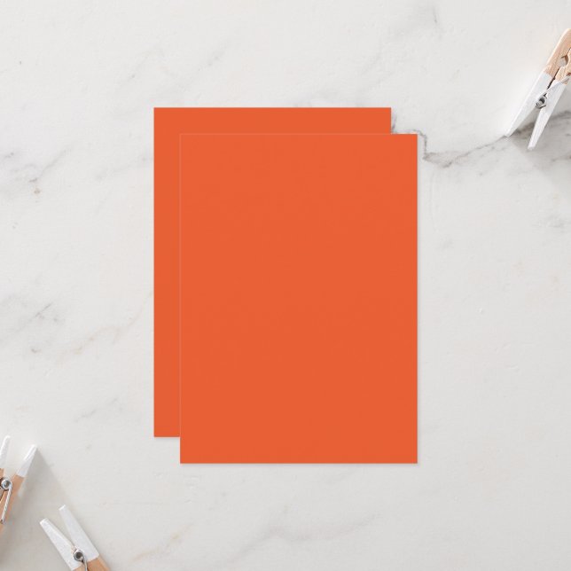 Ljus orange minimalistisk enfärgad bakgrund inbjudningar (Fram/Back In Situ)