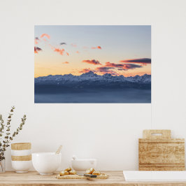 Ljus orange moln ovanför Triglav, Slovenien Poster