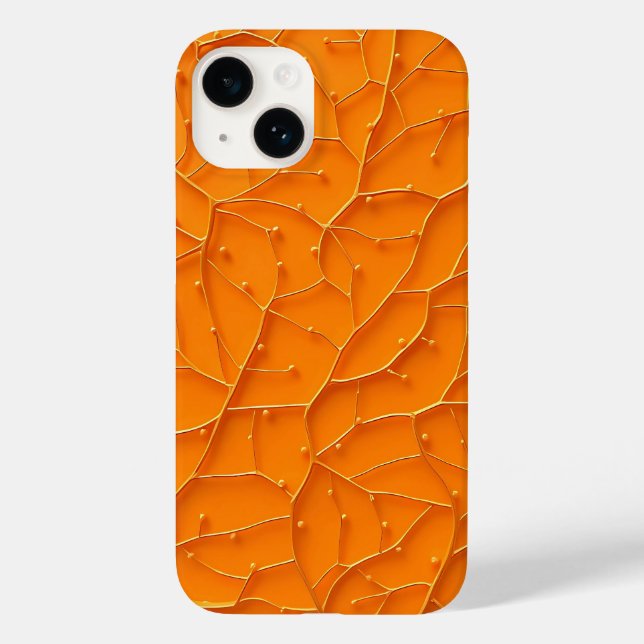 Ljus orange mönster djärv iPhone-fodral (Baksida)